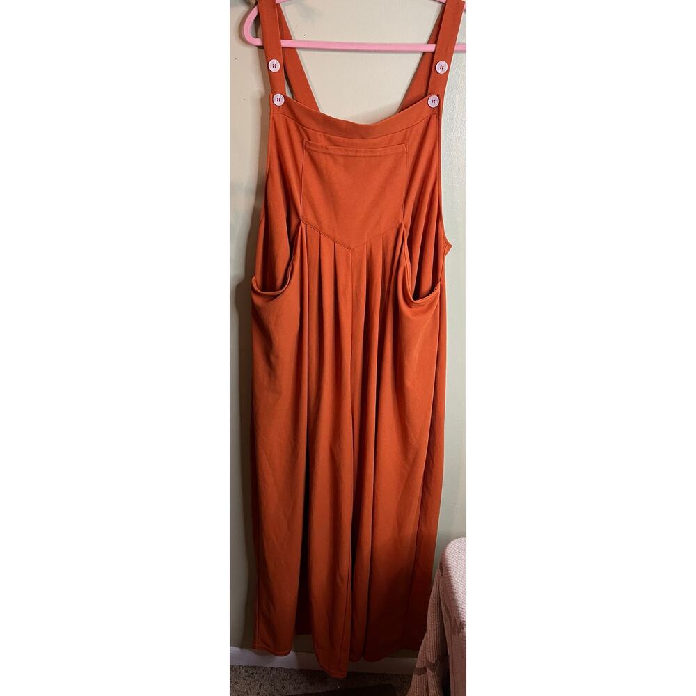 HALARA Rust Orange Wide-Leg Jumpsuit Overalls - Picture 4 of 13